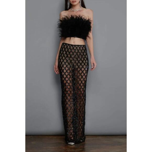 Bronx and Banco Tops - Bronx and Banco Afiya Feather Top Black